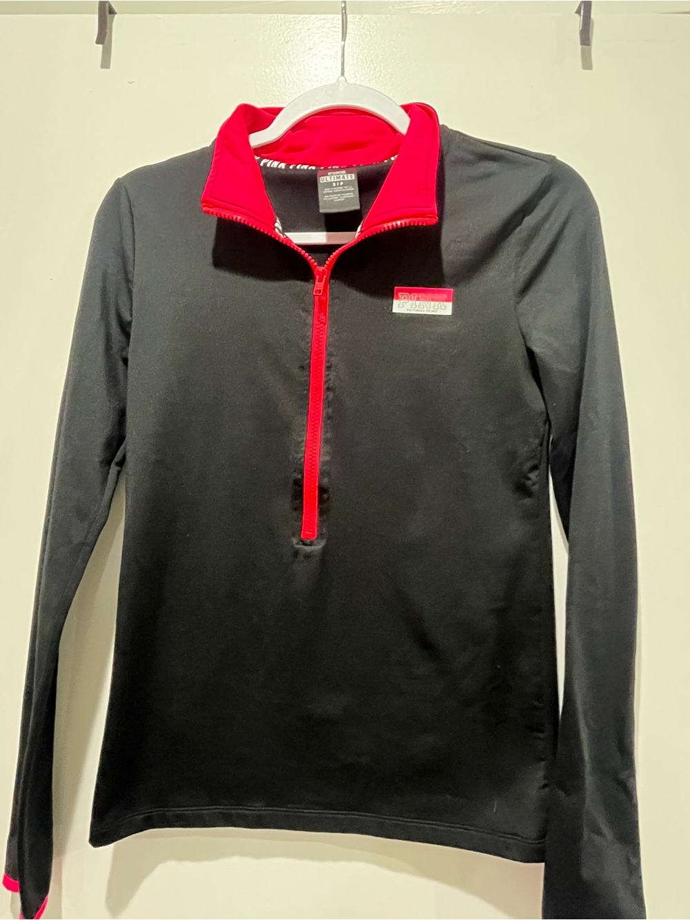PINK Victoria's Secret Black Pullover with Pink Trim